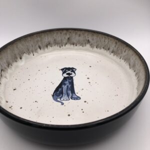 Large ceramic Water Bowl - Black Dog