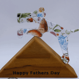 Fathers Day A-Frame dog in Woodland Creatures glass